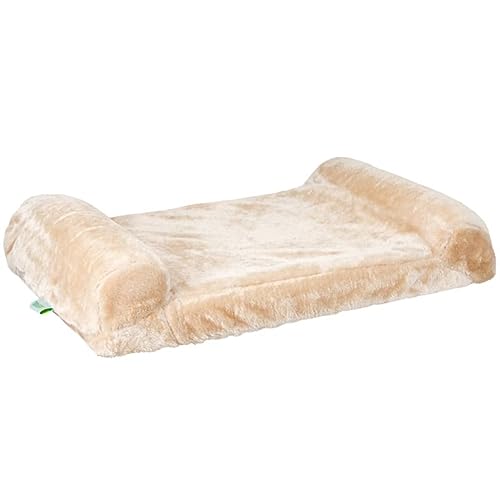 Kerbl Pet Fensterliegebrett, Fenster-Liegeplatz, beige, 55x35cm, Holz, gepolsterter Rand, weicher Plüschbezug, Katzen, einfache Montage an Fensterbank von Kerbl Pet