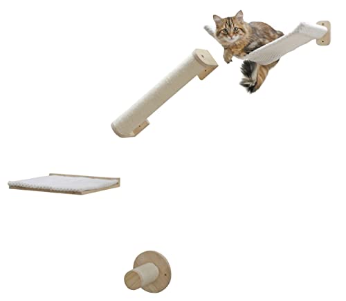 Kerbl Pet Katzen Kletterwand Alps, Trittstufe Liegebrett Säule Hängematte, 4-teilig von Kerbl Pet