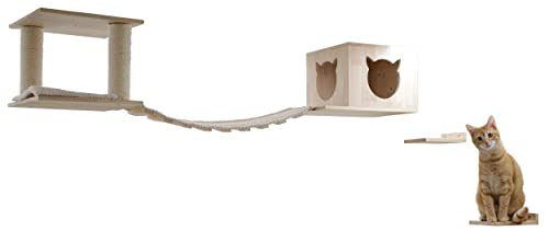 Kerbl Pet Katzenspielplatz Top, Trittbretter Höhle Kissen Hängebrücke Liegefläche, 15x22 cm EU von Kerbl