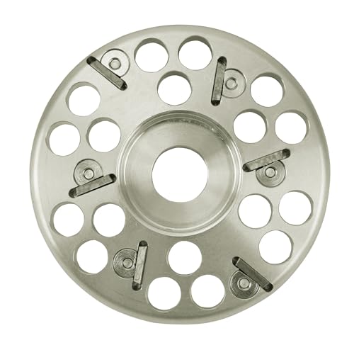 Kerbl Klauenschneidscheibe (6 Cut Ø 120 mm, 6-Schneiden-Scheibe aus Aluminium, zweiseitig nutzbare Messer, einzeln austauschbar, 1,2 mm Schnitthöhe, für professionelle Rinderklauenpflege) 16318 von Kerbl