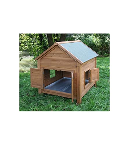 Kerbl Kleintierstall für Hühner oder Kaninchen, Holz mit Schutzfarbe lasiert, Wetterbeständiges Bitumendach mit Öffnung, Verzinkte Wannen, 105 x 100 x 108 cm Kerbl Kleintierstall für Hühner oder Kaninchen, Holz mit Schutzfarbe lasiert, Wetterbeständiges Bitumendach mit Öffnung, Verzinkte Wannen, 105 x 100 x 108 cm von Kerbl