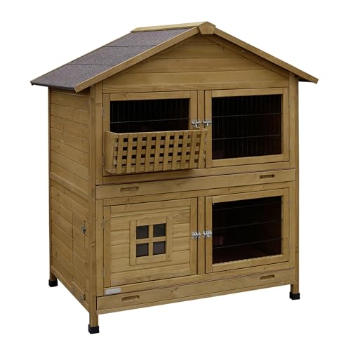 Kerbl Pet Nagerstall Südtirol, Kleintierstall, Nagerstall, 125x87x142cm, Holz, Hasen, Kaninchen, Meerschweinchen, wetterfestes Dach von Kerbl Pet