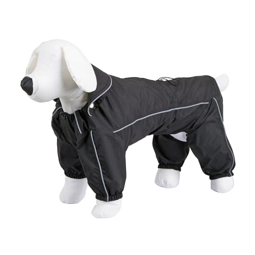 Kerbl Pet Regenmantel Manchester, Hundejacke, Hundemantel, schwarz, 50cm, Polyester, Hunde, mit Beinschutz von Kerbl Pet