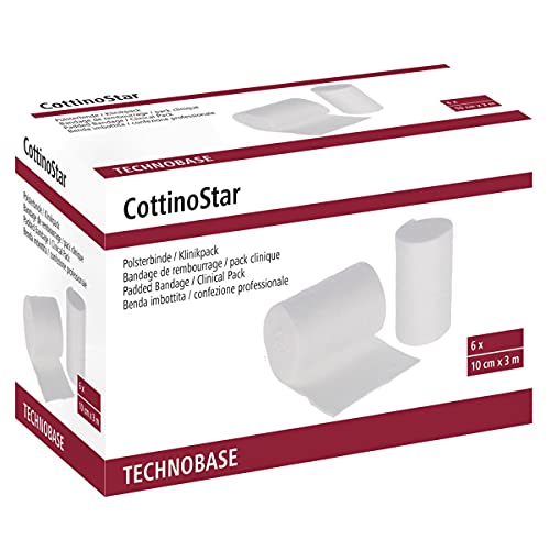Kerbl TECHNOBASE Polsterbinde CottinoStar, 10 cm x 3 m, 6 STK. Klinikpack, weiß von Kerbl
