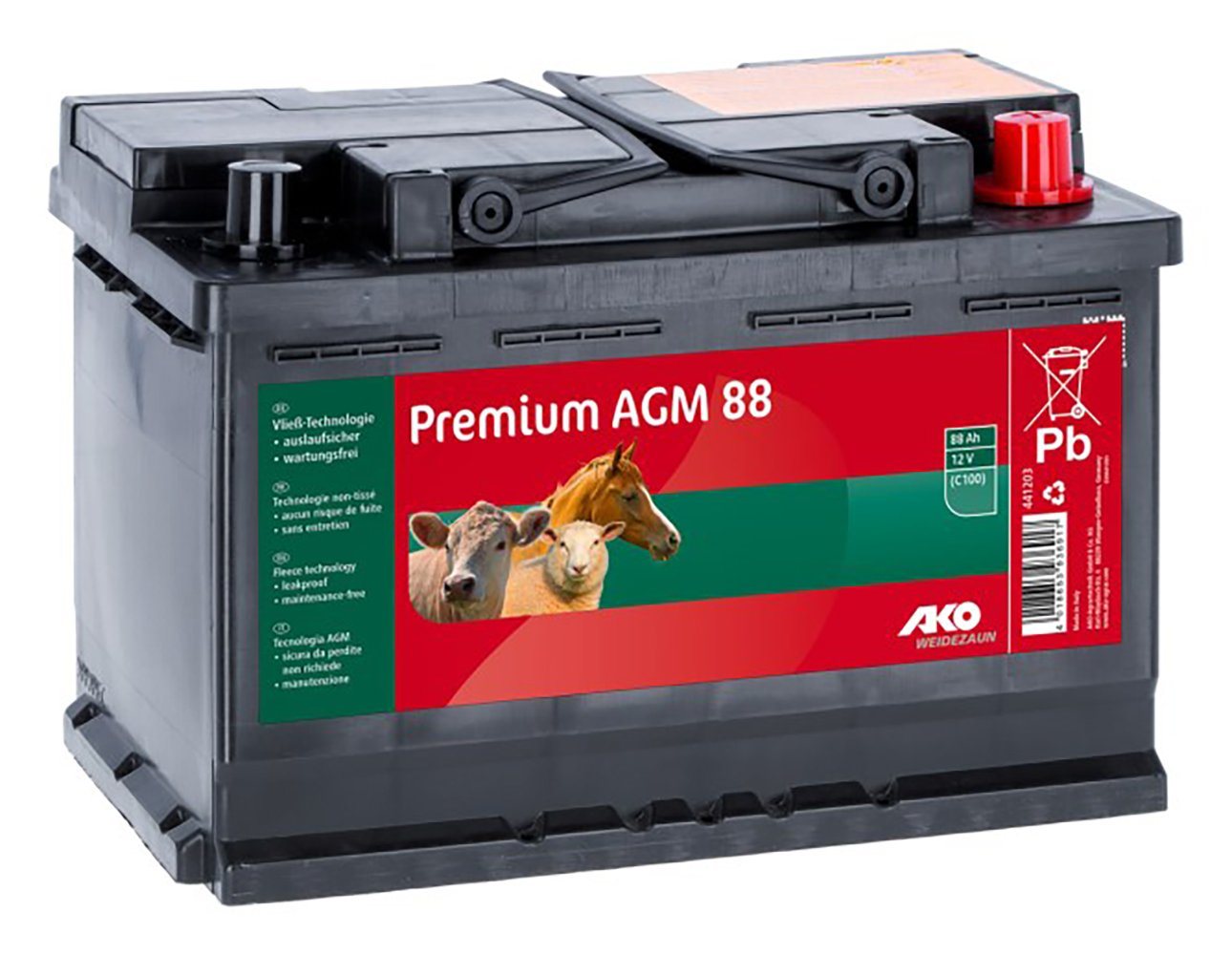 Kerbl Weidenzaun Kerbl AKO Premium AGM Batterie, 88 AH (C100), 441203 von Kerbl