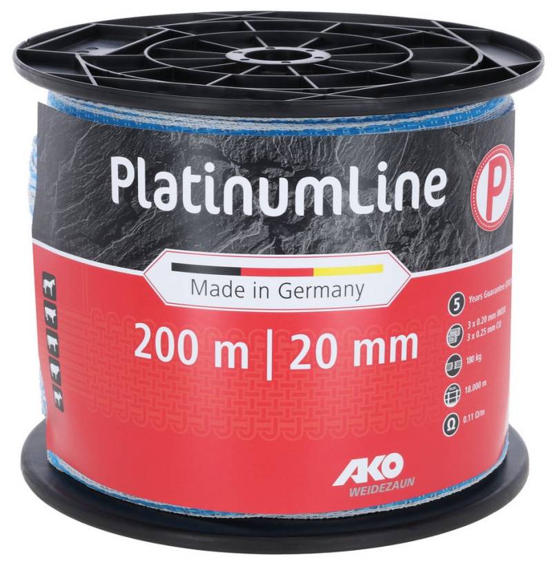 Kerbl Weidenzaun PlatinumLine Band, 200m, 20mm, weiß/blau Kerbl Weidenzaun PlatinumLine Band, 200m, 20mm, weiß/blau von Kerbl