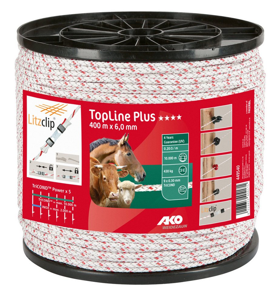 Kerbl Weidenzaun TopLine Plus gefl. Seil, 5,5mm, 400m Kerbl Weidenzaun TopLine Plus gefl. Seil, 5,5mm, 400m von Kerbl