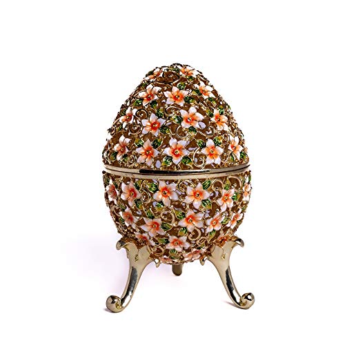 Keren Kopal Blumen verziert Faberge Ei Trinket Box Russisches Ei verziert mit Swarovski Kristallen Sammler Osterei Home Design Geschenkidee von Keren Kopal