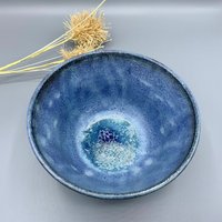 Tiefblau Glasierte Keramikschale, Ideal Für Obst, Bonbons, Nüsse, Handgemachte Keramikschale in Atemberaubenden Tiefblauen Tönen, Handgefertigte von KerenOrHandmade
