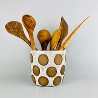 Handbemalter Utensilienhalter Aus Keramik von KeriClementine