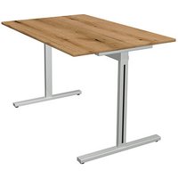 Kerkmann Form 1 Schreibtisch eiche rechteckig, T-Fuß-Gestell silber 120,0 x 80,0 cm Kerkmann Form 1 Schreibtisch eiche rechteckig, T-Fuß-Gestell silber 120,0 x 80,0 cm von Kerkmann
