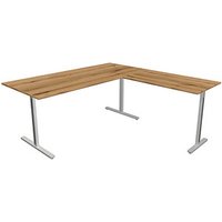 Kerkmann Form 1 Schreibtisch eiche rechteckig, T-Fuß-Gestell silber 180,0 x 80,0 cm von Kerkmann