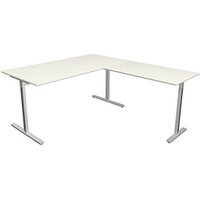 Kerkmann Form 1 Schreibtisch weiß rechteckig, T-Fuß-Gestell silber 160,0 x 80,0 cm von Kerkmann