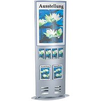 Kerkmann Infosäule tec-art Säule Size silber DIN A4, 1/3 DIN A4 6 Fächer von Kerkmann