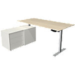 Kerkmann Move 1 L-Förmig Elektronisch Höhenverstellbarer Sitz-Stehschreibtisch Melamin, Stahl Ahorn, Silber 1650 x 1350 x 1230 mm von Kerkmann