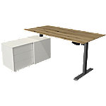 Kerkmann Move 1 L-Förmig Elektronisch Höhenverstellbarer Sitz-Stehschreibtisch Melamin, Stahl Anthrazit, Eiche 1650 x 1350 x 1230 mm von Kerkmann