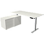 Kerkmann Move 1 L-Förmig Elektronisch Höhenverstellbarer Sitz-Stehschreibtisch Melamin, Stahl Silber 1650 x 1350 x 1230 mm von Kerkmann