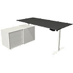 Kerkmann Move 1 L-Förmig Elektronisch Höhenverstellbarer Sitz-Stehschreibtisch Melamin, Stahl Weiß 1650 x 1350 x 1230 mm von Kerkmann