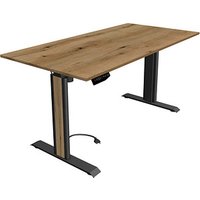 Kerkmann Move 1 advance elektrisch höhenverstellbarer Schreibtisch eiche rechteckig, T-Fuß-Gestell grau 160,0 x 80,0 cm von Kerkmann