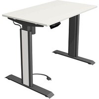 Kerkmann Move 1 advance elektrisch höhenverstellbarer Schreibtisch weiß rechteckig, T-Fuß-Gestell grau 100,0 x 60,0 cm von Kerkmann