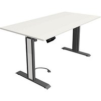 Kerkmann Move 1 advance elektrisch höhenverstellbarer Schreibtisch weiß rechteckig, T-Fuß-Gestell grau 160,0 x 80,0 cm von Kerkmann