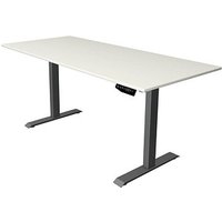 Kerkmann Move 1 elektrisch höhenverstellbarer Schreibtisch weiß rechteckig, T-Fuß-Gestell grau 180,0 x 80,0 cm von Kerkmann