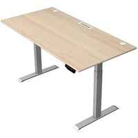 Kerkmann Move 1 plus elektrisch höhenverstellbarer Schreibtisch ahorn rechteckig, T-Fuß-Gestell grau 160,0 x 80,0 cm von Kerkmann