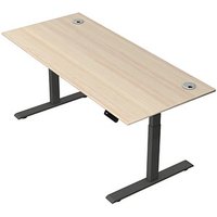 Kerkmann Move 2 Plus elektrisch höhenverstellbarer Schreibtisch ahorn rechteckig, T-Fuß-Gestell anthrazit 180,0 x 80,0 cm von Kerkmann