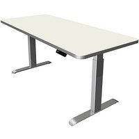 Kerkmann Move 3 Premium elektrisch höhenverstellbarer Schreibtisch weiß rechteckig, T-Fuß-Gestell silber 180,0 x 80,0 cm von Kerkmann