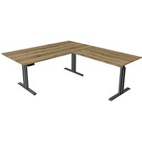 Kerkmann Move 3 elegant elektrisch höhenverstellbarer Schreibtisch eiche L-Form, T-Fuß-Gestell grau 200,0 x 220,0 cm Kerkmann Move 3 elegant elektrisch höhenverstellbarer Schreibtisch eiche L-Form, T-Fuß-Gestell grau 200,0 x 220,0 cm von Kerkmann