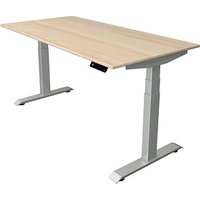 Kerkmann Move 4 elektrisch höhenverstellbarer Schreibtisch ahorn rechteckig, T-Fuß-Gestell silber 160,0 x 80,0 cm von Kerkmann