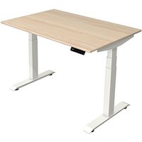 Kerkmann Move 4 elektrisch höhenverstellbarer Schreibtisch ahorn rechteckig, T-Fuß-Gestell weiß 120,0 x 80,0 cm von Kerkmann