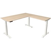 Kerkmann Move 4 elektrisch höhenverstellbarer Schreibtisch ahorn rechteckig, T-Fuß-Gestell weiß 180,0 x 180,0 cm von Kerkmann