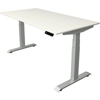 Kerkmann Move 4 elektrisch höhenverstellbarer Schreibtisch weiß rechteckig, T-Fuß-Gestell silber 160,0 x 80,0 cm von Kerkmann