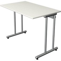 Kerkmann Smart office Schreibtisch weiß rechteckig, C-Fuß-Gestell silber 100,0 x 60,0 cm von Kerkmann