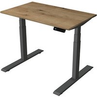 Kerkmann Smart office elektrisch höhenverstellbarer Schreibtisch eiche rechteckig, T-Fuß-Gestell grau 100,0 x 60,0 cm von Kerkmann