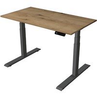 Kerkmann Smart office elektrisch höhenverstellbarer Schreibtisch eiche rechteckig, T-Fuß-Gestell grau 120,0 x 65,0 cm von Kerkmann