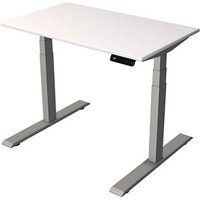 Kerkmann Smart office elektrisch höhenverstellbarer Schreibtisch weiß rechteckig, T-Fuß-Gestell silber 100,0 x 60,0 cm von Kerkmann