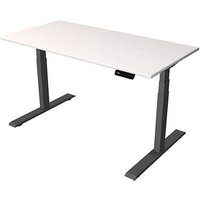 Kerkmann Smart office elektrisch höhenverstellbarer Schreibtisch weiß rechteckig, T-Fuß-Gestell grau 140,0 x 70,0 cm von Kerkmann