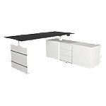 Move 3 - Schreibtisch mit Sideboard - Steh-/Sitztisch 180x80x72-120cm mit sideboard 160x50x58cm anthrazit von Kerkmann