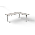 Move 3 - Steh-/Sitztisch 180x80x72-120 cm mit Anbau 100x60 cm lichtgrau von Kerkmann