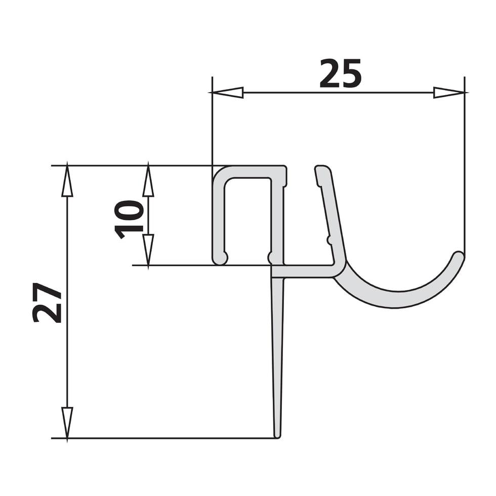 Kermi 4714L 2x Dichtleiste 4719 201 RL Länge: 985 mm 2534978 von Kermi