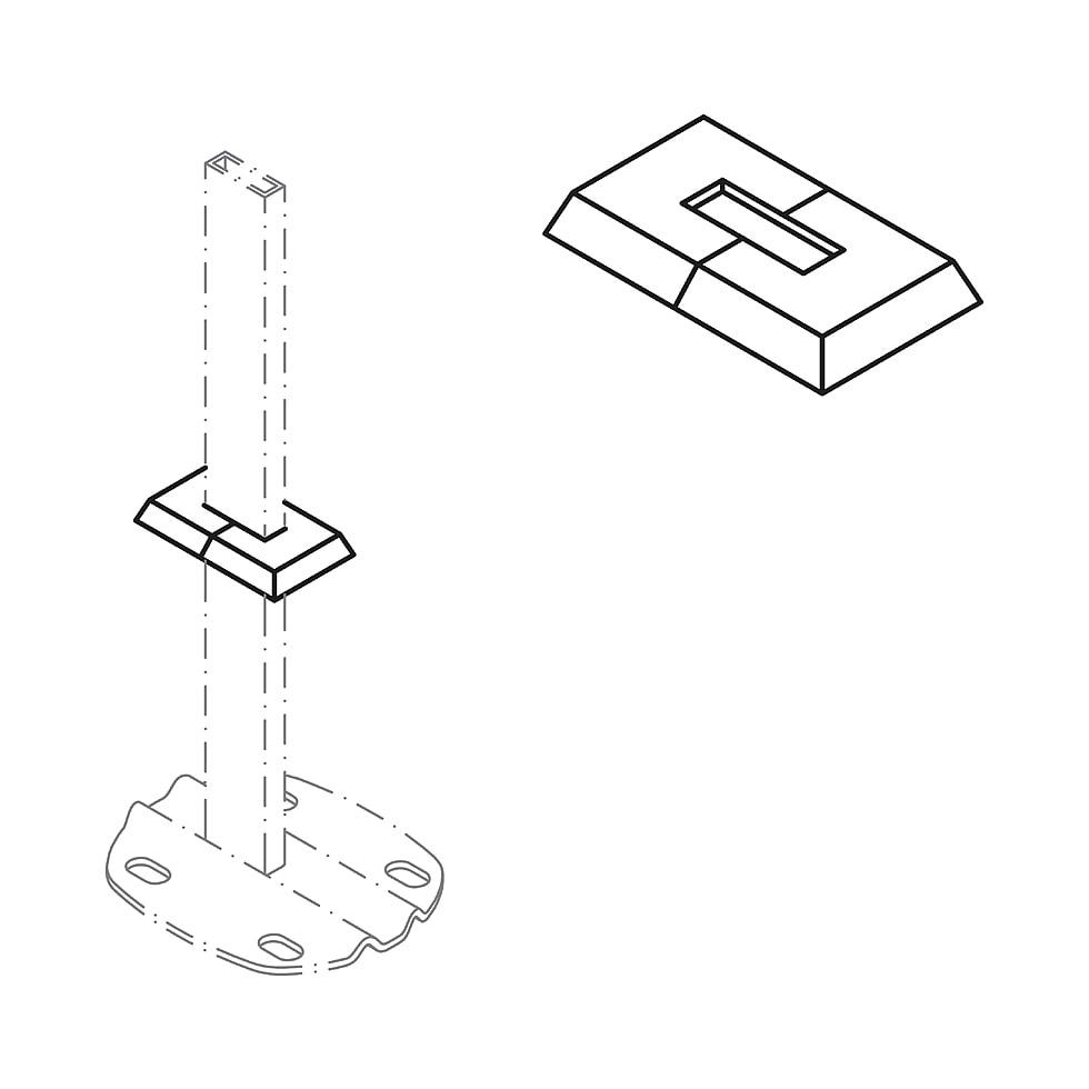 Kermi Abdeckblende für Standkonsolenfuß Rohbodenmontage weiß 30x10mm ZB01190001 von Kermi