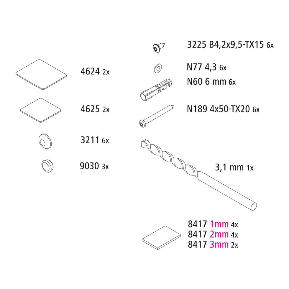 Kermi EBLI033 Set Montagekleinteile 2535801 von Kermi