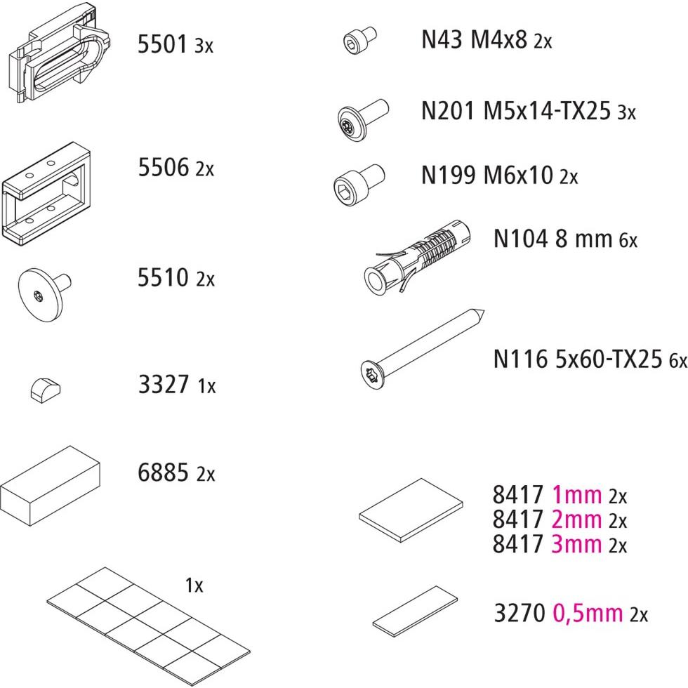 Kermi EBNI003 Set Montagekleinteile 2535464 von Kermi