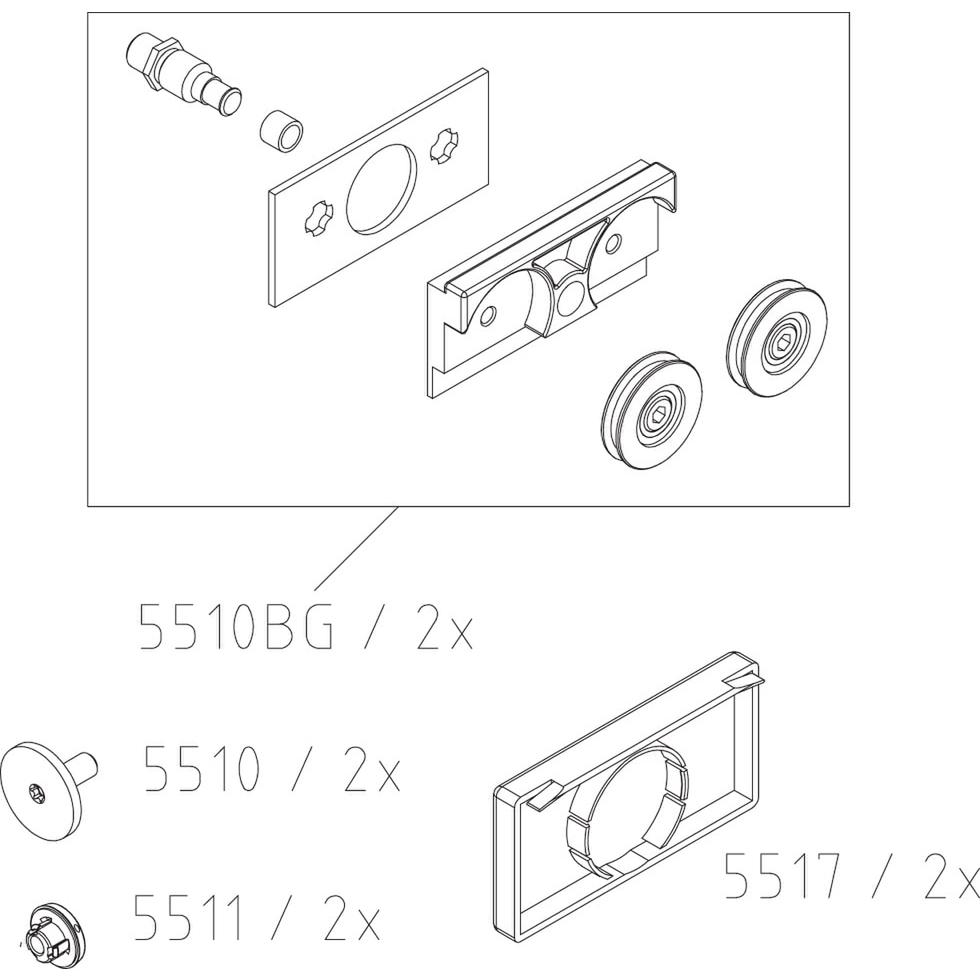 Kermi EBNI012 Set Laufwagen Farbe Chrom 2535873 von Kermi