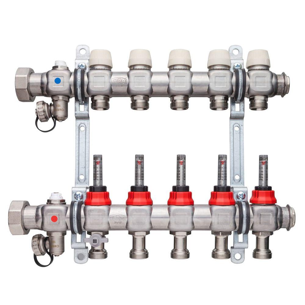 Kermi x-net Verteiler 5/4"" Komfort-2 für 2 Kreise, Baulänge 205 mm SFVT0200000 von Kermi