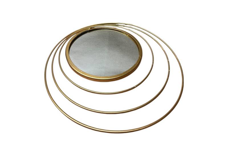 Kersten BV Dekospiegel Spiegel Ringe Gold Rund Kreis Deko modern Wandspiegel Rustikal 24cm von Kersten BV