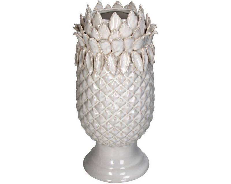 Kersten BV Dekovase Deko Vase Ananas Weiß mit Hals aus Stoneware von Kersten BV