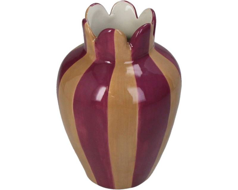 Kersten BV Dekovase Deko Vase Oval in Lila und Braun Gestreift "Striped Harmony" von Kersten BV